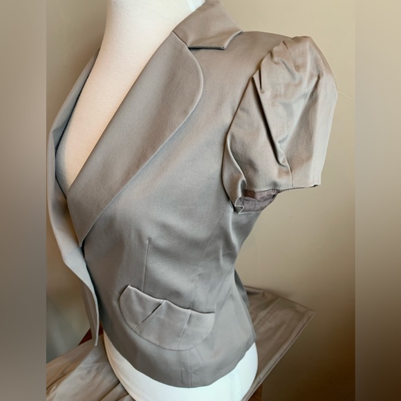 NWT BCBG MaxAzria cotton cap sleeve “coco” suit - Picture 7 of 10